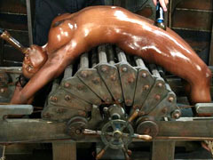 Torment with a hot iron and branding of a slave. A lot of screams and pain, the video is not for the faint of heart